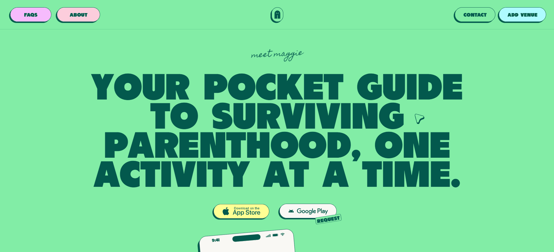 Maggie Personal App website screenshot
